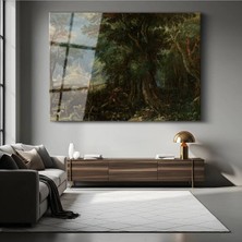 TosbArt Jacob Van Ruisdael Orman Derinlikleri Doğa Resmi Temperli Cam Tablo Sanat Tablosu Dekoratif Tablo