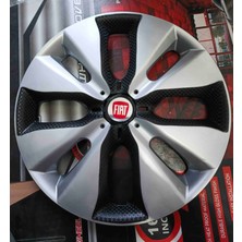 Yk Fiat Egea / Linea / Doblo / Punto / Fiorino Uyumlu 15 Inç Çift Renk Jant Kapağı 4'lü Takım Amblem Hediyeli