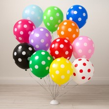 Karışık Renk Puantiye Balon 25'li