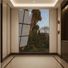 TosbArt Thomas Cole Italyan Bahçe Manzarası Temperli Cam Tablo Sanat Tablosu Dekoratif Tablo