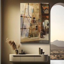TosbArt Federico Del Temperli Campo Italyan Şehir Meydanı Temperli Cam Tablo Sanat Tablosu Dekoratif Tablo