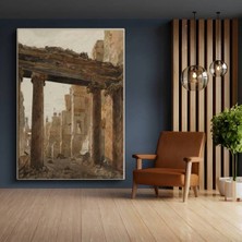 TosbArt David Roberts Antik Sütunlar Tarihi Mimari Kanvas Tablo Sanat Tablosu Ressam Tablosu