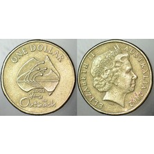 Banknoting Avustralya 1 Dolar 2002 Sirkülasyon Hatıra-Çöl Bölgesi Yılı. Kraliçe Iı. Elizabeth.