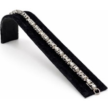 Pangu Geometrik Halkalı Gümüş Renk Çelik Bileklik