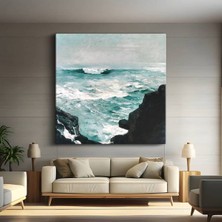 TosbArt Winslow Homer Cannon Rock Deniz Kayalığı Kanvas Tablo Sanat Tablosu Ressam Tablosu