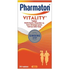 Pharmaton Vitality 30 Tablet Ginseng İçeren Takviye Edici Gıda Türkiye Menşeli