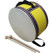 Allians Çocuklar Için Orijinal Deri Sarı Askılı Davul, Eğlenceli Müzik Aksesuarı