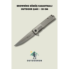 Outdoorun Browning Gümüş Kabartmalı Outdoor Çakı – 23 cm