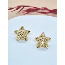 Yıldız Model Gold Renk Küpe