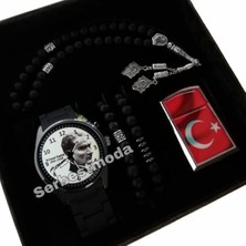 Spectrum Erkek Tespih Çakmak Bileklik Seti Doğum Günü Yıl Dönümü Hediyesi Erkeğe Hediye Erkek Saat Kombini