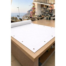 Branda Noktası 650 Gr/m² Profesyonel Kapsüllü Beyaz Polyester Branda – Su ve Uv Geçirmez - Balkon, Garaj, Bahçe