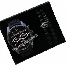 Spectrum Erkek Saat Kombini Kişiye Özel Isimli Saat Sevgiliye Hediye Doğum Günü Hediyesi