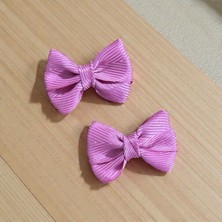 EGOMİ Saten Kurdela Saçsız Bebek Tokası Çift