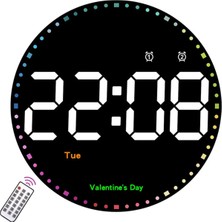 Plentiful Yuvarlak Kumandalı Dijital Duvar Saati 10INÇ (25CM) – Ayarlanabilir Parlaklık, Alarmlı LED Saat