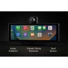 Azurtech 0.26” Akıllı Araç Multimedya Ekranı – 4k, Kablosuz Kamera, Carplay, Android Auto, Bluetooth, Fm Yayın
