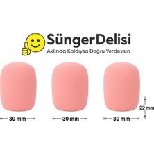 Allians 3'lü Pembe Mikrofon Süngeri Seti, Motosiklet Interkom ve Yaka Mikrofon Uyumlu