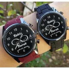 Spectrum Çift Sevgili Saatleri Hediye Seti Kişiye Özel Isim Yazılı Baskılı Erkek Bayan Saat Kombini Sevgiliye Hediye Doğum Günü Hediyesi