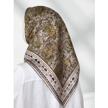 Madleen Yeşil %100 Ipek Twill Eşarp 90X90 cm