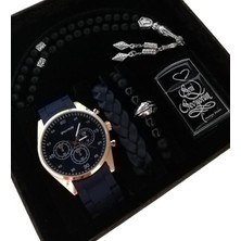 Spectrum Sevgiliye Hediye Erkek Saat Seti Erkek Kol Saati Çakmak Bileklik Tesbih Hediye Seti Doğum Günü Hediyesi