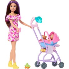 Barbie Bebek Bakıcısı Skipper Bebek Arabalı Oyun Seti JJB42