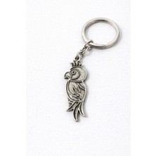 Herşey Nota Crown Bird Charm – Taçlı Kuş Figürlü Gümüş Renk Unisex Metal Anahtarlık