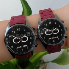 Spectrum Sevgili Saatleri Kişiye Özel Tarih Yazılı Sonsuzluk Temalı Çift Saatleri Doğum Günü Hediyeleri Sevgiliye Hediye