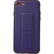 Starseven Iphone 7 Kılıf Coco Deri Standlı Kapak - Mor