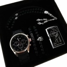 Spectrum Erkek Kombin Saat Seti Çakmak Tesbih Bileklik Babalar Günü Hediye Sevgiliye Doğum Günü Hediyesi