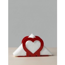 Odmek Kalp Figürlü Metal Peçetelik –masaüstü Peçete Tutucu (16×10×4 Cm)