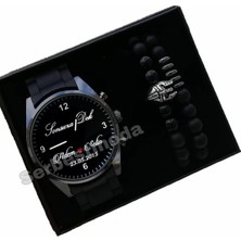 Spectrum Erkek Saat Kombini Kişiye Özel Isimli Saat Babalar Günü Hediyesi Erkek Bileklik Kombin Sevgililer Günü Doğum Günü Hediyesi