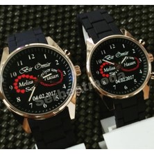 Spectrum Sevgiliye Doğum Günü Hediyesi Çift Saat Kombini Isim Baskılı Kişiye Özel Saat Erkek Kadın Kol Saati