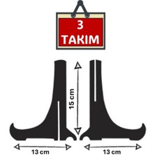 Allians Set Halinde 3 Adet 15X13CM Siyah Ahşap Tabak Teşhir Ayağı Stant