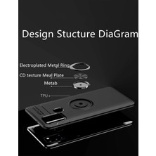 OZGN Newface Samsung Galaxy M31 Kılıf Range Yüzüklü Silikon - Siyah-Gold