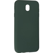 OZGN Newface Samsung Galaxy J7 Pro / J730 Kılıf Nano Içi Kadife Silikon - Koyu Yeşil