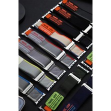 OZGN Newface Apple Watch 42MM Alice Kumaş Kordon - Mavi-Gri