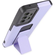 OZGN Newface Samsung Galaxy A53 5g Kılıf Mega Standlı Silikon - Lila