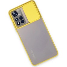 OZGN Newface Xiaomi Redmi Note 11 Pro Plus 5g Kılıf Palm Buzlu Kamera Sürgülü Silikon - Sarı