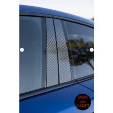 5d Karbon Folyo Araç Kapı Direk Kaplama Çok Amaçlı Karbon Folyo Sticker 50X25 cm (2ADET)