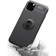 OZGN Newface Iphone 11 Pro Max Kılıf Range Yüzüklü Silikon - Siyah-Mavi