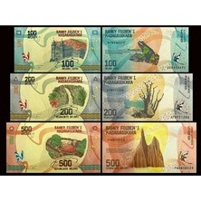 3Alp Koleksiyon Madagaskar 100-200-500 Francs 2017, 3 Lü Set, Yabancı Kağıt Para "çil"