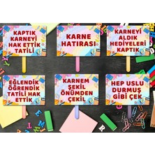 Kozalak Tasarım Karne Günü Temalı El Pankartları 6 Parça