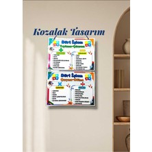Kozalak Tasarım Dört Işlem Afişi Okul ve Sınıflar Için Pvc Kaplı 2 Parça Afiş 44*30 cm