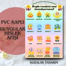 Kozalak Tasarım Bugün Kendini Nasıl Hissediyorsun Afişi Okul ve Sınıflar Için Pvc Kaplı Tek Parça Afiş 22*30 cm