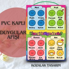 Kozalak Tasarım Duygular Afişi Okul ve Sınıflar Için Pvc Kaplı Tek Parça Afiş 22*30 cm