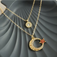Makay Ay Yıldız Yeni Sezon Ikili Kolye