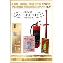 Vallentina 6kg Tozlu Yangın Söndürme Cihazı Ruhsata Uygun Tse-Hyb/ce Belgeli(Talimat-Sehpa-Levha-Askı Aparatlı)