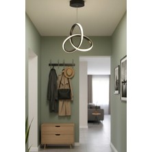 Ece Aydınlatma Kleos Siyah Kasa Beyaz Işıklı Modern LED Avize