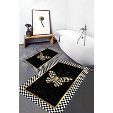 Eliana Home Dijital Baskı  Modern Banyo Halısı Ikili Banyo Paspası LNA5-0736  100X60+60X50 cm