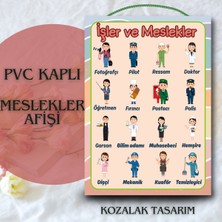 Kozalak Tasarım Meslekler Afişi Okul ve Sınıflar Için Pvc Kaplı Tek Parça Afiş 22*30 cm