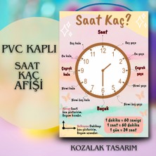 Kozalak Tasarım Saat Kaç? Afişi Pvc Kaplı Dayanıklı 22*30 cm
